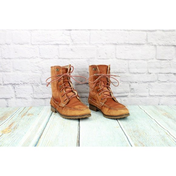 Sebago  Brown Leather Lace Up Shearling Lined Trail Boots Size 10 M - Picture 3 of 9